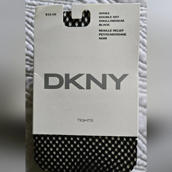 DKNY Women's Black Fishnet Model Tights Hosiery Sz Small - Picture 4 of 4